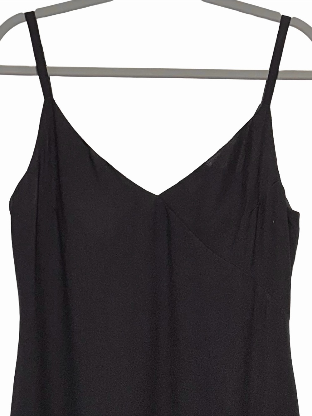 Custom Made Black Slip Maxi Dress Built In Bra Goth Minimalist - Picture 2 of 8